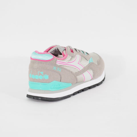 Womens Diadora 90248 Grey Textile Casual Lace Up Running Walking Ladies Trainers