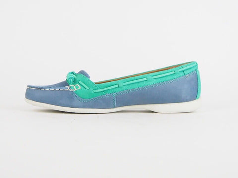 Womens Sebago Felucca Lace B668001 W Leather Lace Up Teal Boat Casual Shoes - London Top Style