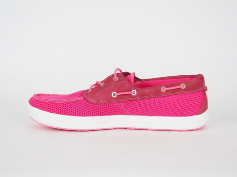 Womens Timberland EK Seneca 3730A Rose Red Leather Breathable Light Casual Shoes