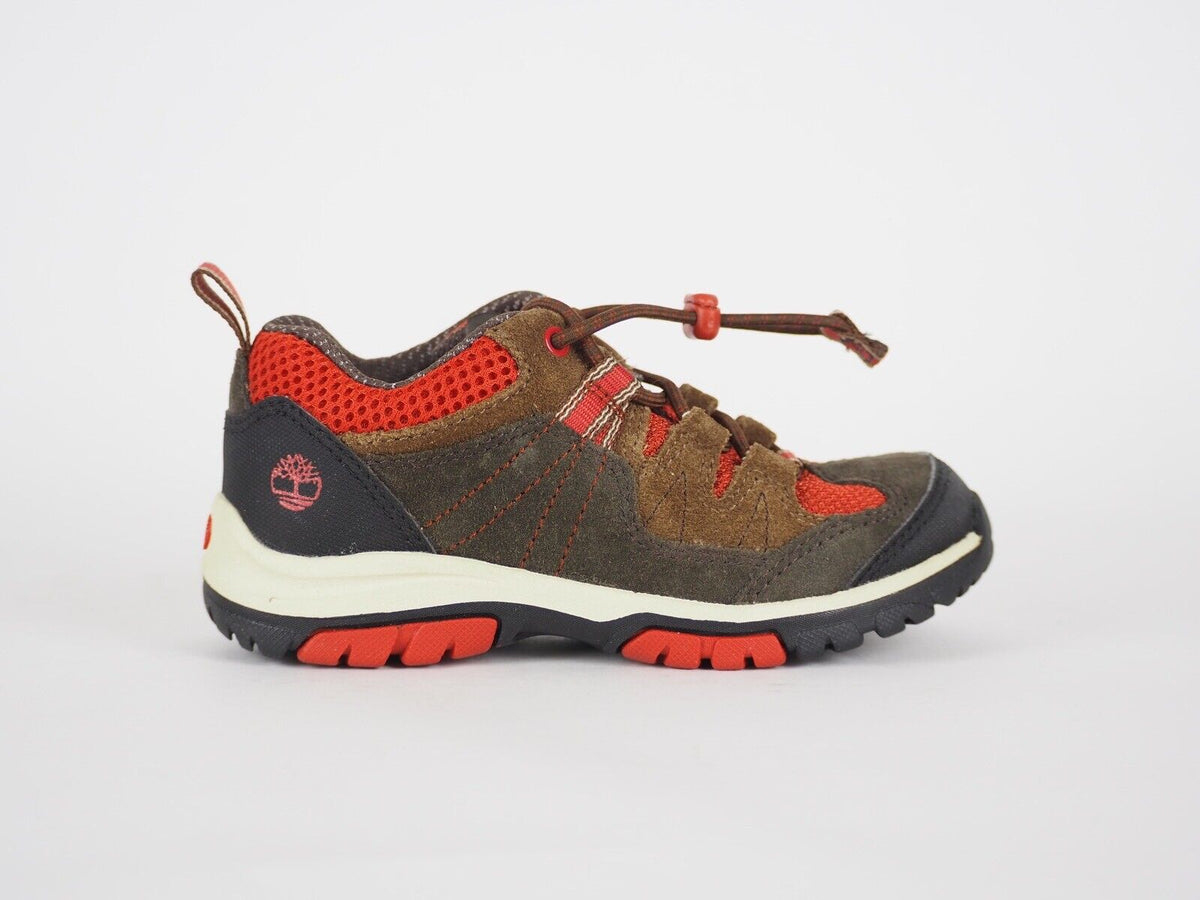 Boys Timberland Zip Trail 1585A Brown Suede Laced Toggle Trainers