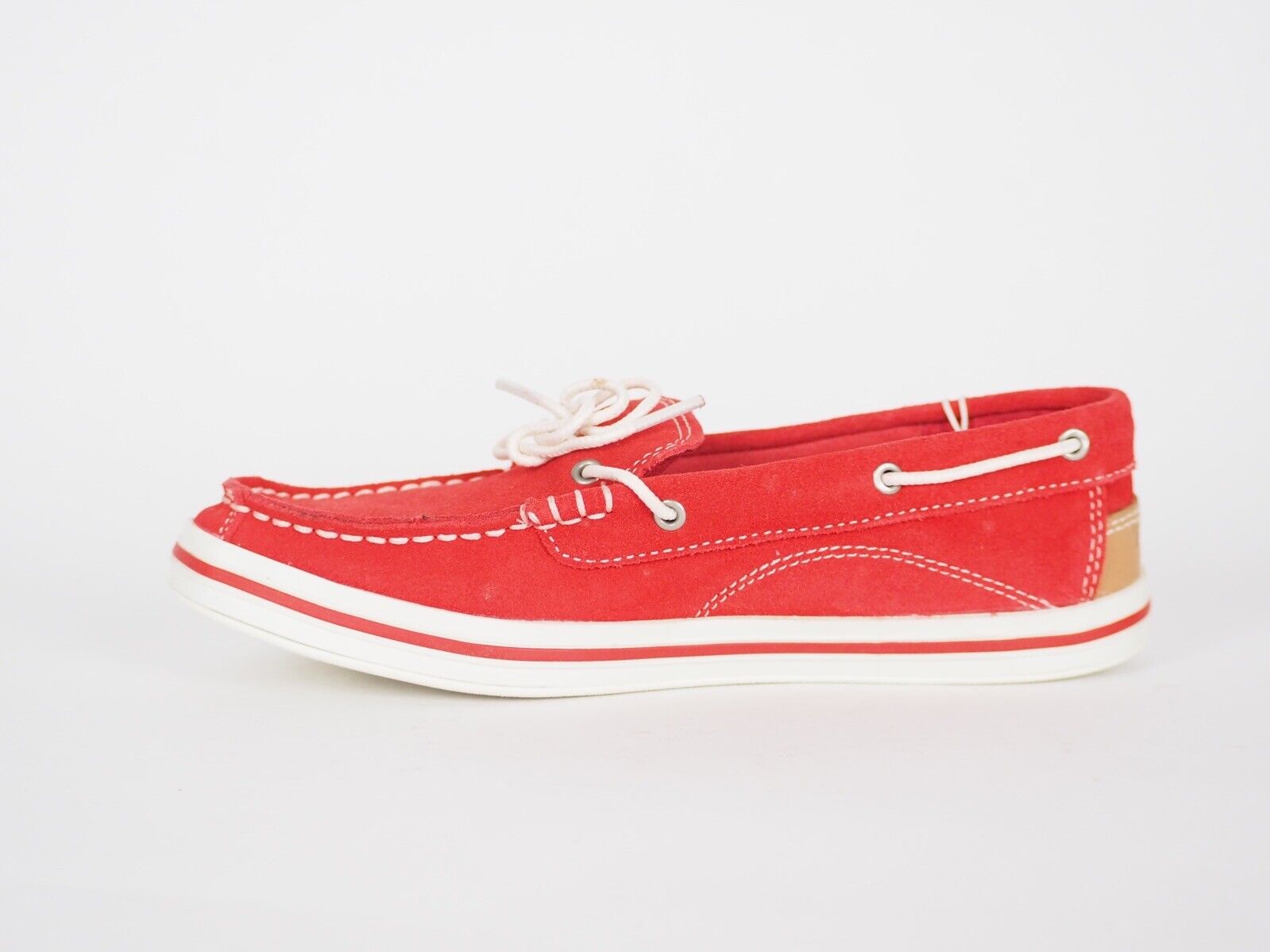 Junior Boys Timberland 7292R Red Suede 1 Eye Deck Boat Shoes - London Top Style