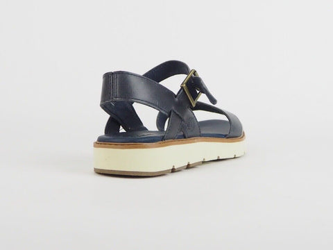Womens Timberland Balley Park Cross A142V Navy Leather Ankle Strap Sandals