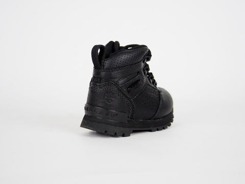 Boys Girls Timberland Split Rock 42887 Black Leather Lace Winter Toddler Boots