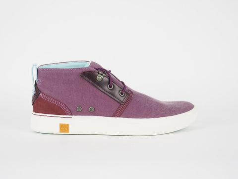 Womens Timberland Amherst A16WX Grape Wine Leather Casual Trainers Chukka Boots