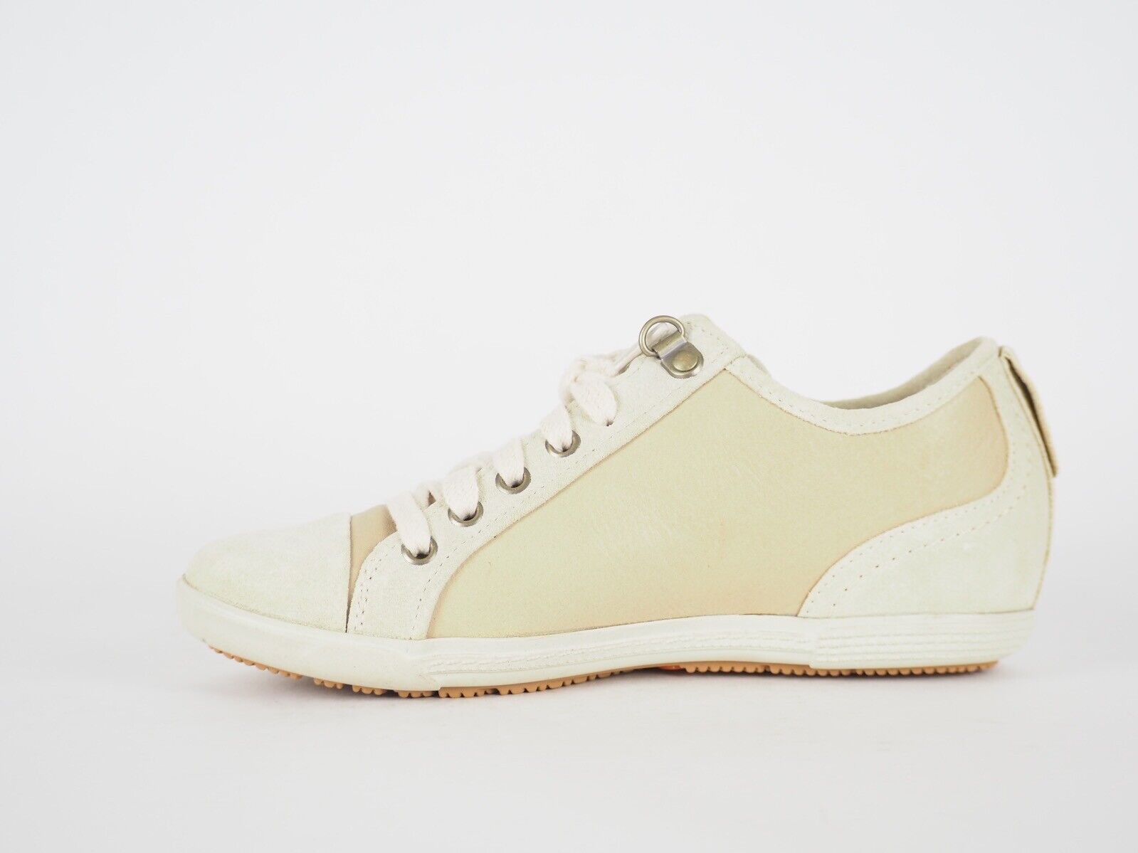 Womens Timberland 3848R Cream Suede Leather Lace Up Trainers