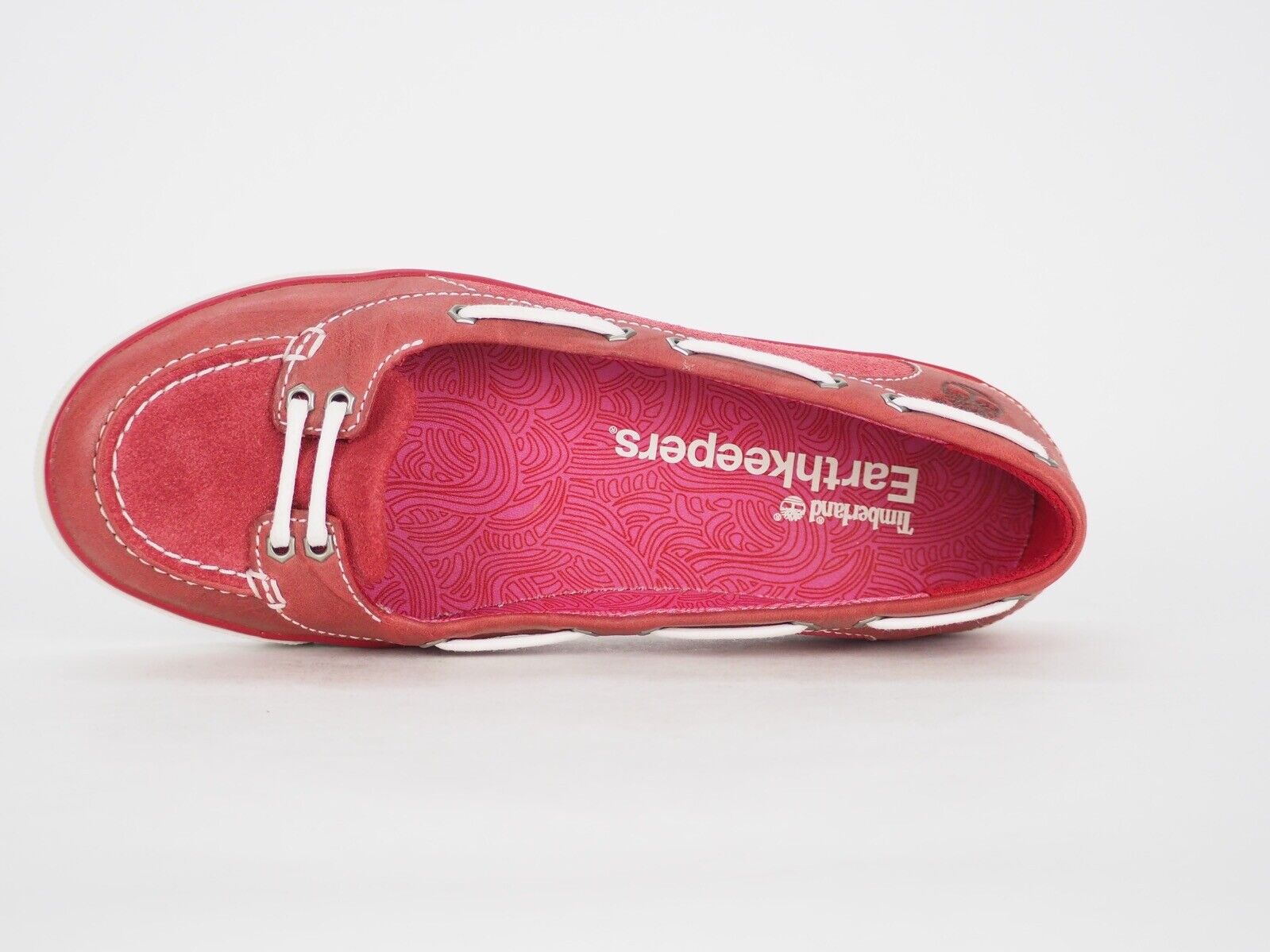 Womens Timberland Deering 27621 Red Leather Casual Moccasins Flat Shoes UK 3.5