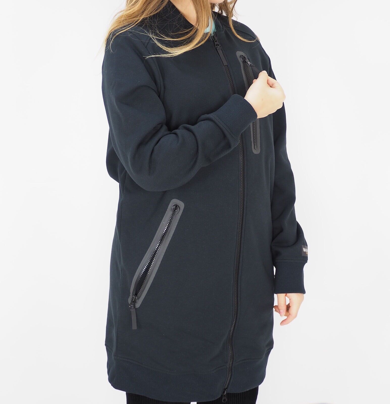 Womens Jack Wolfskin Tribeca 1705041 Black Long Full Zip Up Warm Sweatshirt