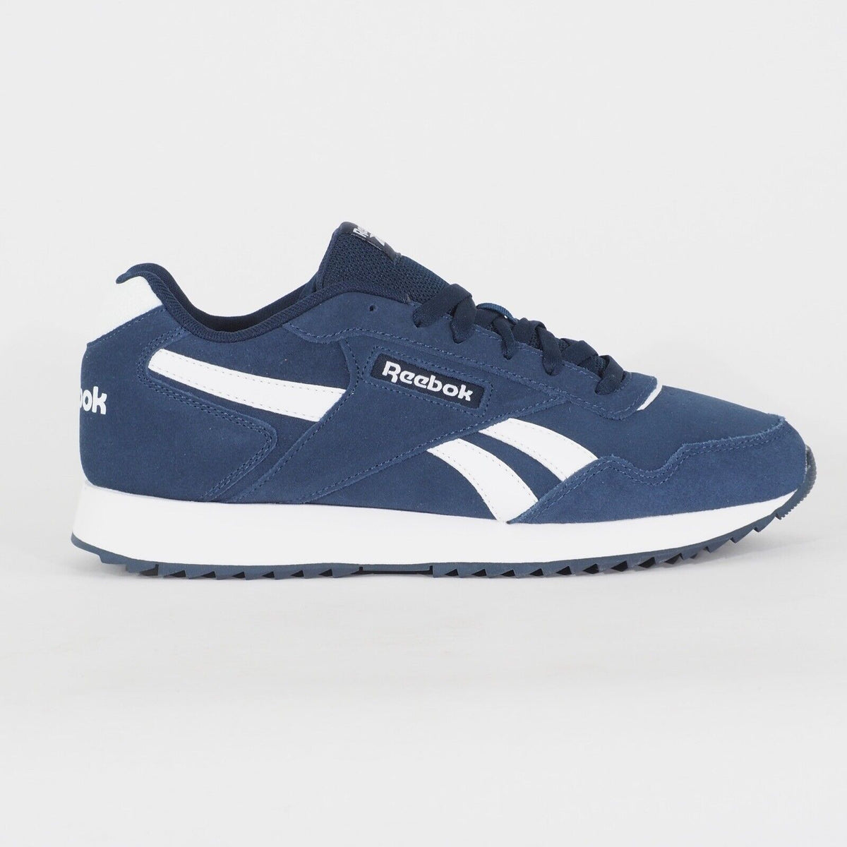 Mens Reebok Glide Ripple GZ5215 Navy Course A Pied Lace Up Suede Navy Trainers