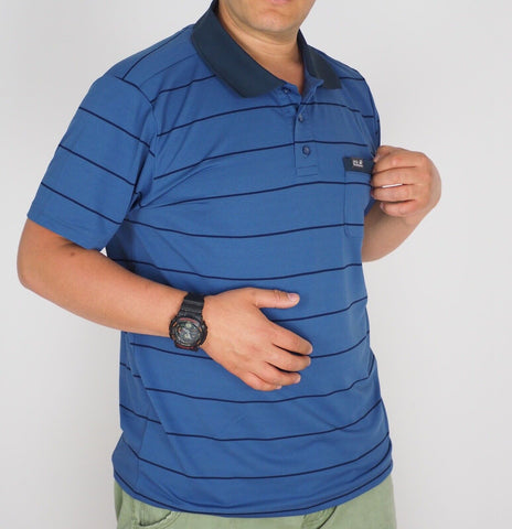 Mens Jack Wolfskin Schlern 5011411 Ocean Wave Summer Short Sleeve Polo Shirt - London Top Style