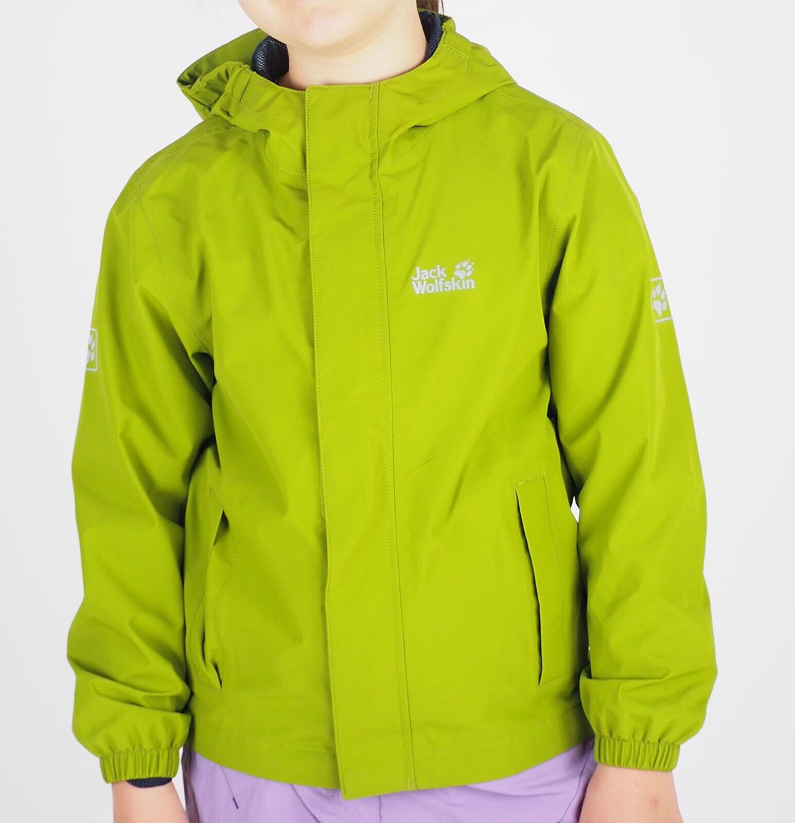 Kids Unisex Jack Wolfskin Pine Creek 1607411 Green Tea Waterproof Jacket - London Top Style