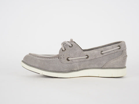 Womens Timberland Lakeville A1GDQ Grey Suede Slip On Boat Shoes - London Top Style