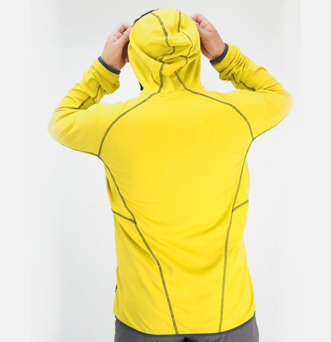 Mens Jack Wolfskin Rock Sill 1702021 Yellow Green Full Zip Hooded Sweatshirt - London Top Style