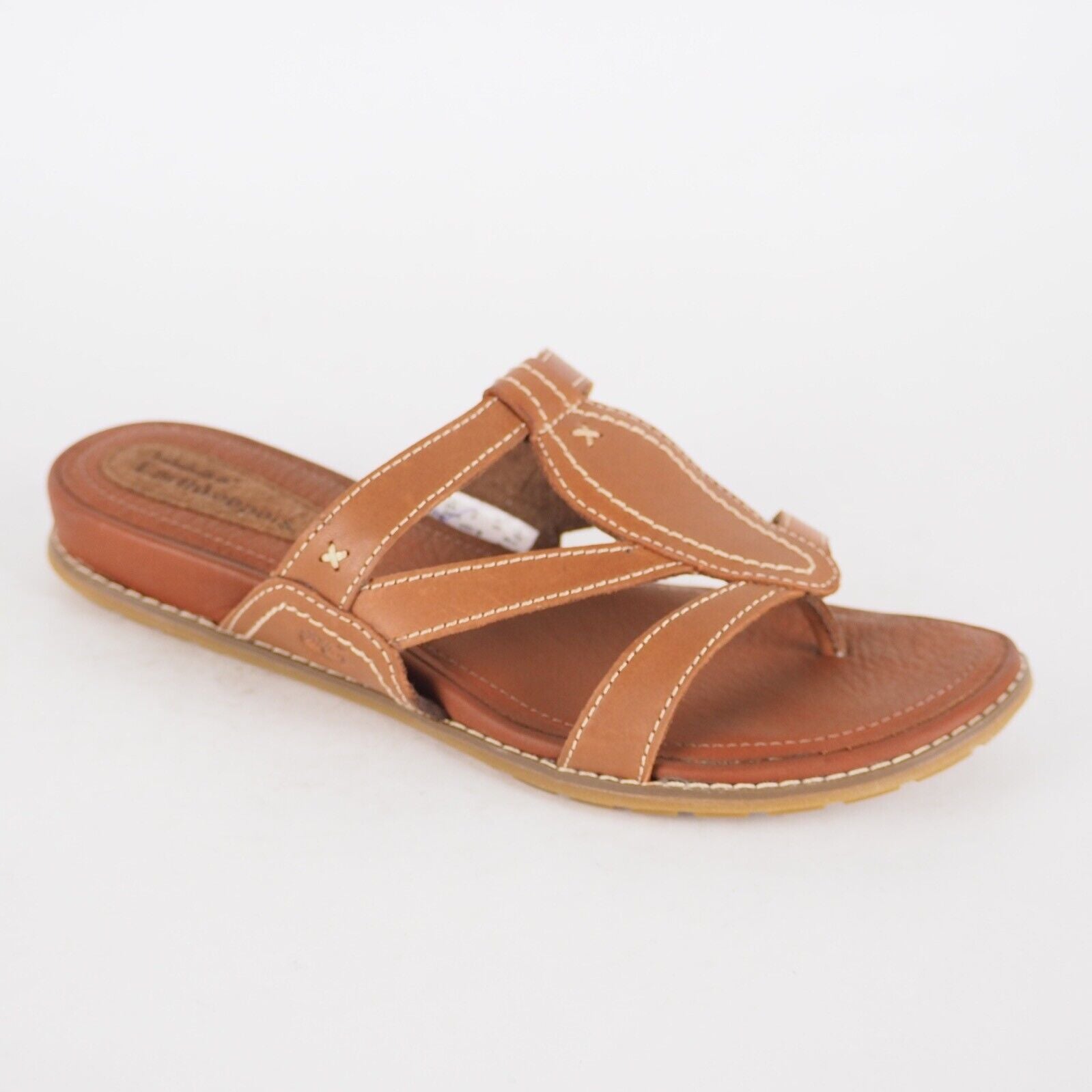 Womens Timberland 8037R Brown Leather Slips On Sandals Summer Holiday Flip Flop