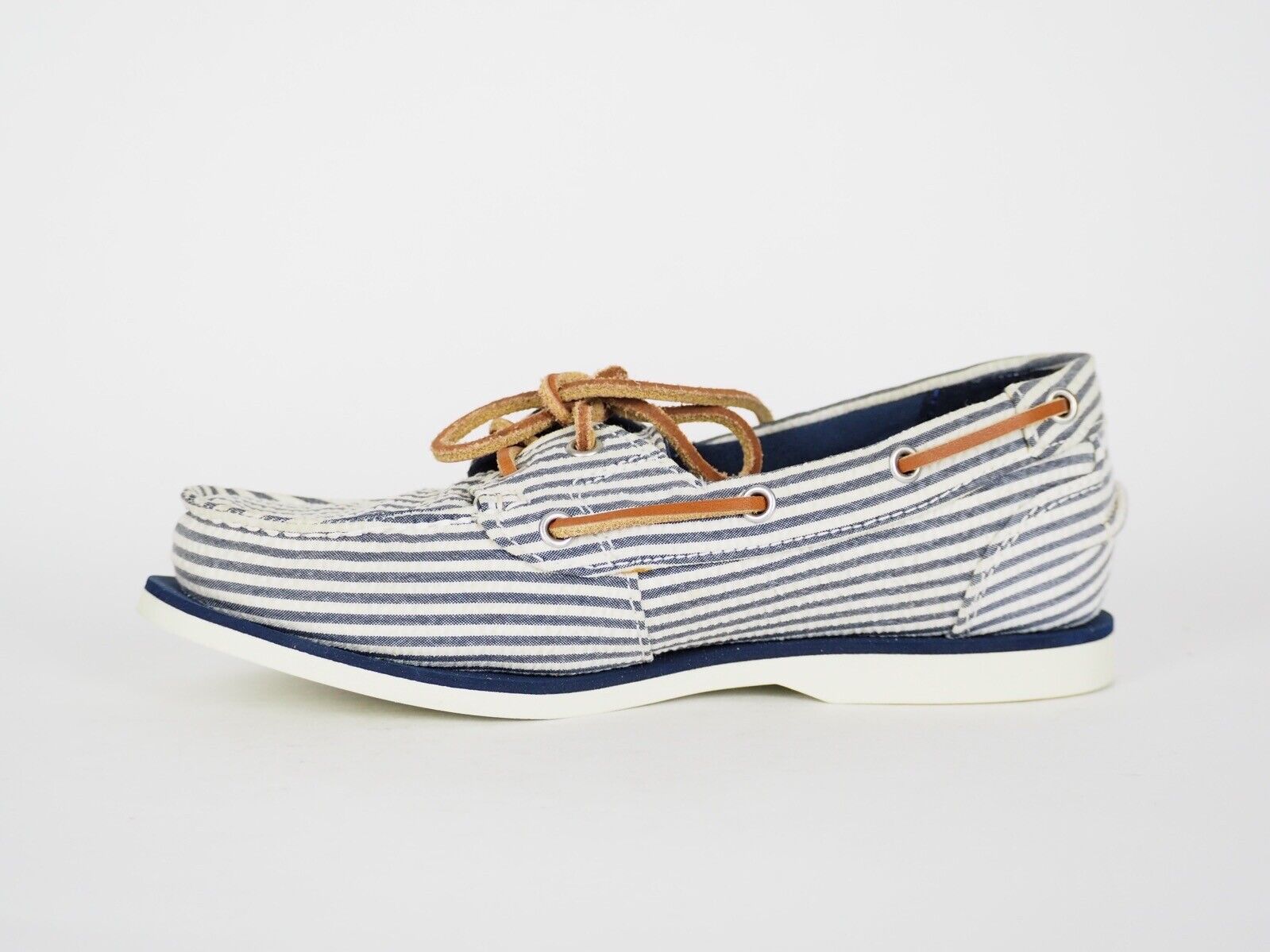 Womens Timberland Classic 2 Eye 8910A Navy Stripe Canvas Boat Shoes UK 3.5 - London Top Style