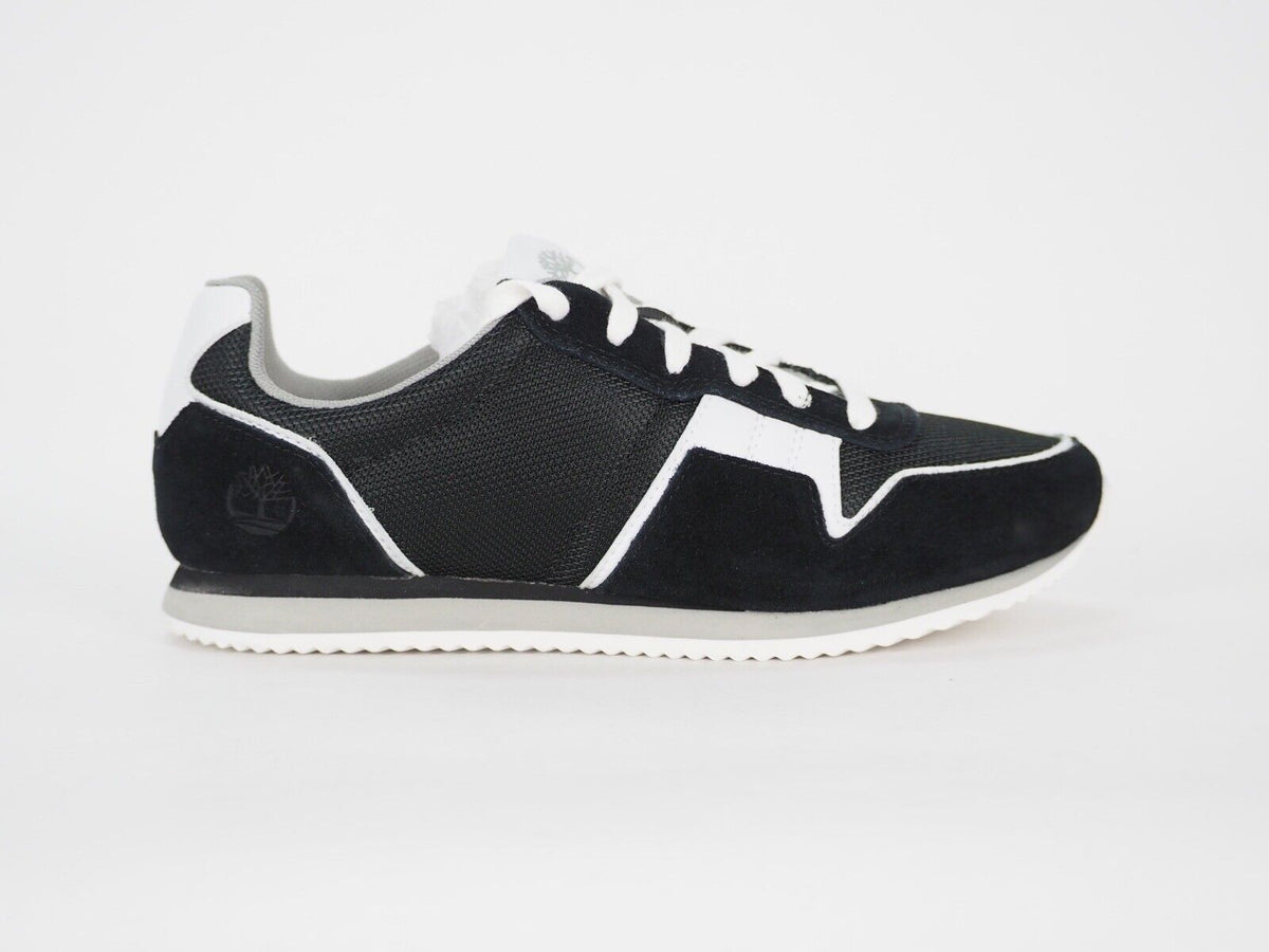 Womens Timberland Retro Runner Ox A1G6S Black White Leather Lace Up Low Trainers - London Top Style