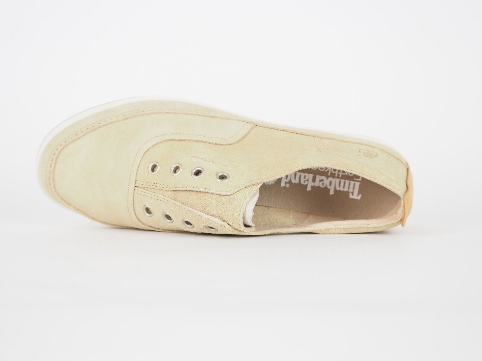 Womens Timberland Cascbay 8844R Beige Leather Laceless Loafer Flats Casual Shoes