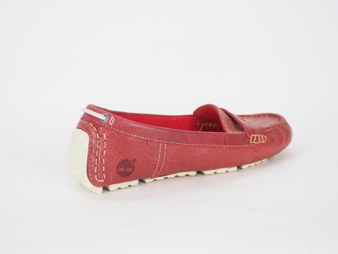 Womens Timberland Earthkeepers 27692 Red Leather Moccasins Casual Flats Shoes