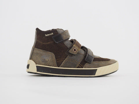 Boys Timberland Knights 30736 Dark Brown Leather Casual Kids Shoes Chukka Boots