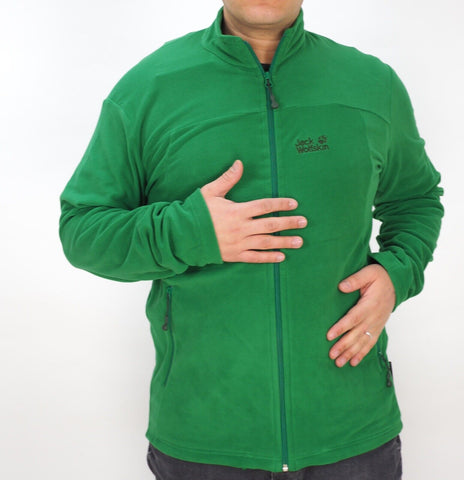 Mens Jack Wolfskin Perfor 5007731 Cucumber Green Zip Up Warm Fleece Sweatshirt - London Top Style