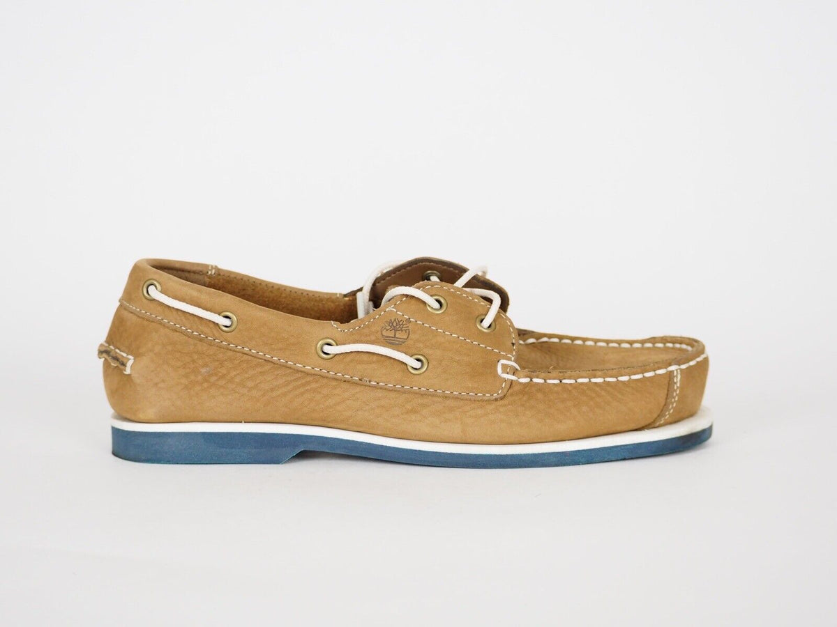 Junior Boys Timberland Peaks Island 6895R Brown Leather Boat Shoes UK 5 - London Top Style