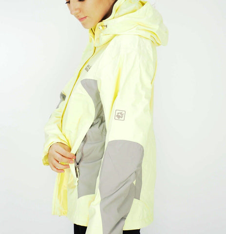 Womens Jack Wolfskin Onyx Logo 5005491 Lemonade Yellow Warm Hooded Hiking Jacket