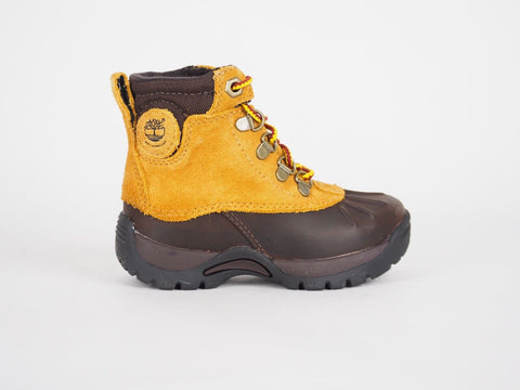 Boys Girls Timberland Mallard 1084R Brown Wheat Leather Lace Waterproof Boots