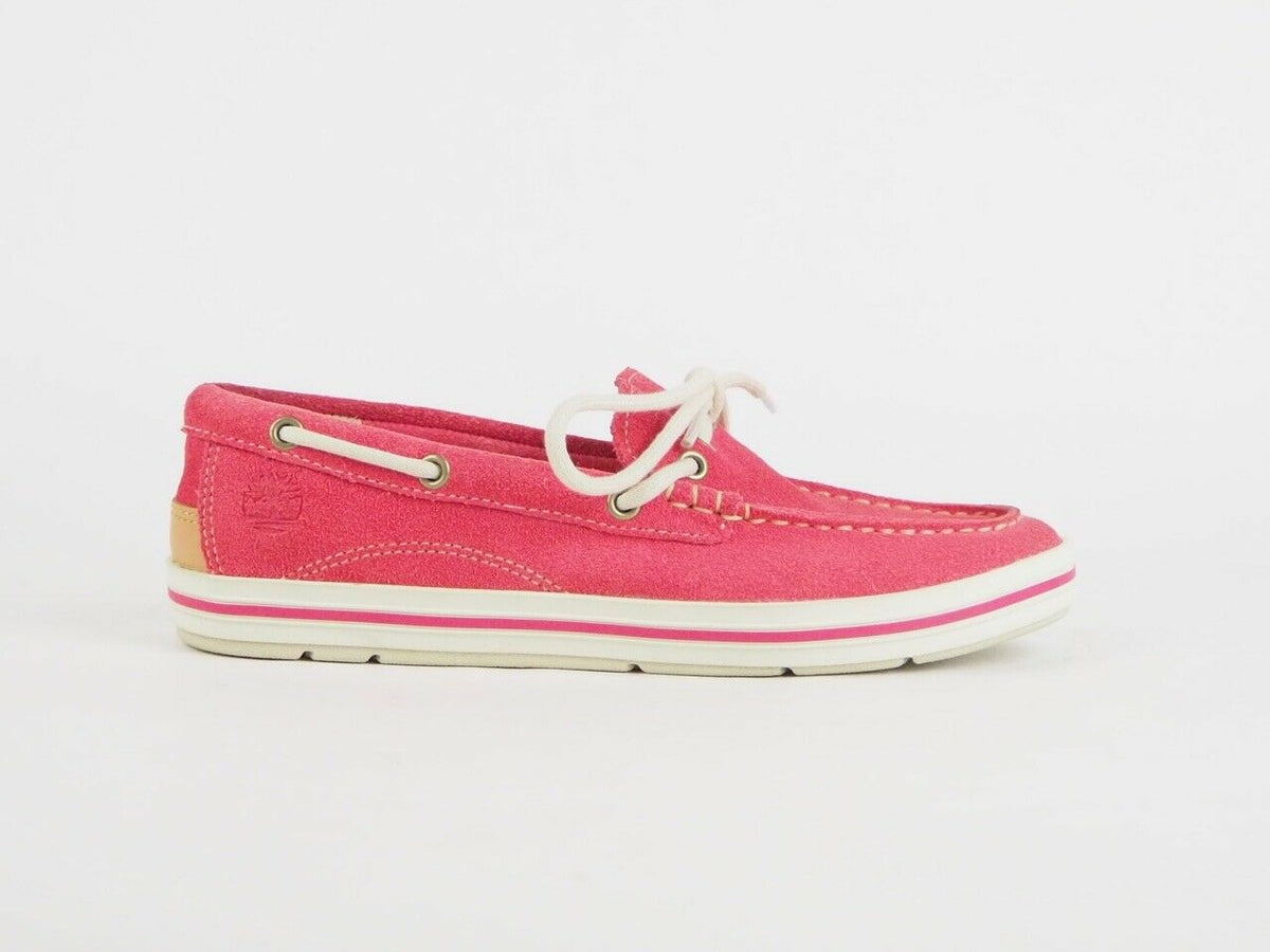 Womens Timberland Ek Casco Bay Boat 8850R Pink Leather Lace Ladies Boat Shoes - London Top Style