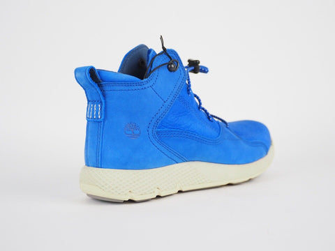 Boys Timberland Ortholite A1JHN Blue Leather Lace Up Shoes Kids Casual Trainers