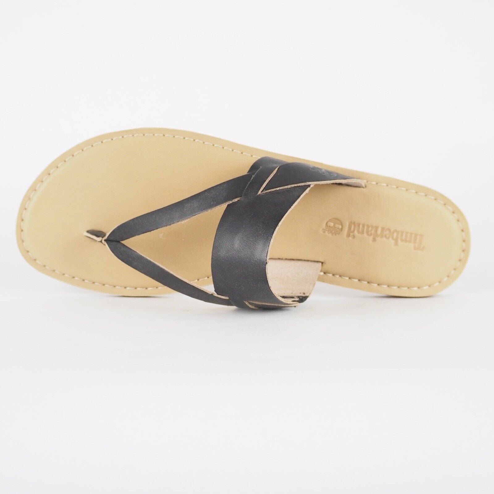 Womens Timberland EK 8251B Black Leather Casual Thong Summer Shoes Sliders
