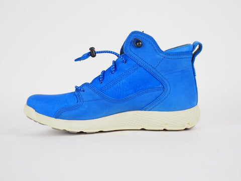 Boys Timberland Ortholite A1JHN Blue Leather Lace Up Shoes Kids Casual Trainers