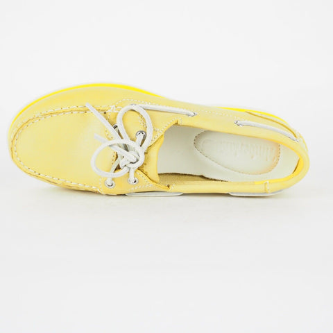 Womens Timberland Classic 2 Eye Unlined A14QA Yellow Leather Boat Shoes