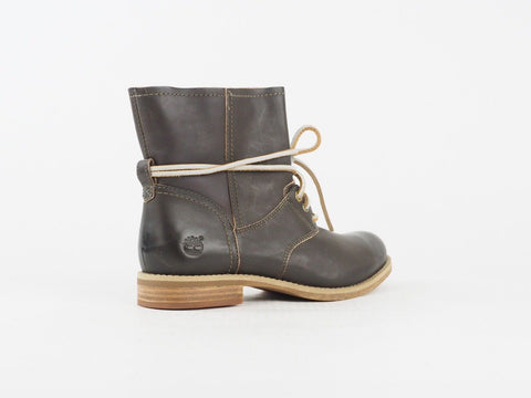 Womens Timberland Savin Hill 8409B Dark Tan Leather Casual Lace Ankle Boots