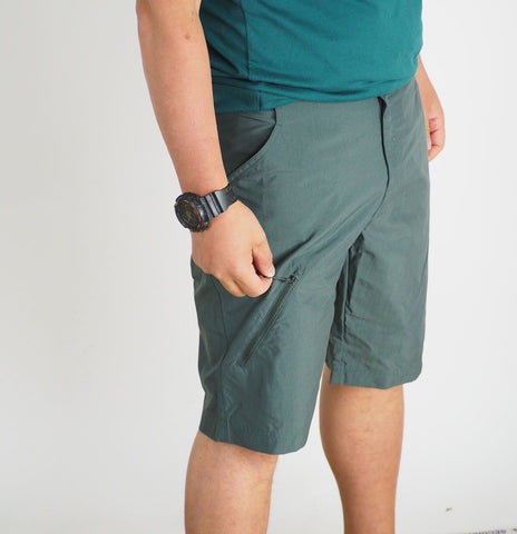 Mens Jack Wolfskin STR 5008561 Greenish Grey Casual Regular Fit Summer Shorts - London Top Style