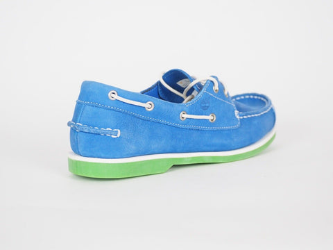 Junior Boys Timberland Classic 2 Eye 6894R Blue Leather Deck Boat Shoes - London Top Style