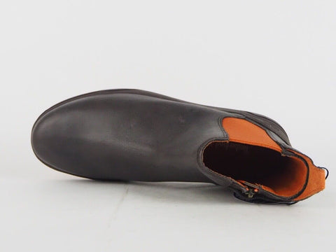 Timberland Groveton A19SK Dark Brown Leather Slip On Casual Chelsea Boots
