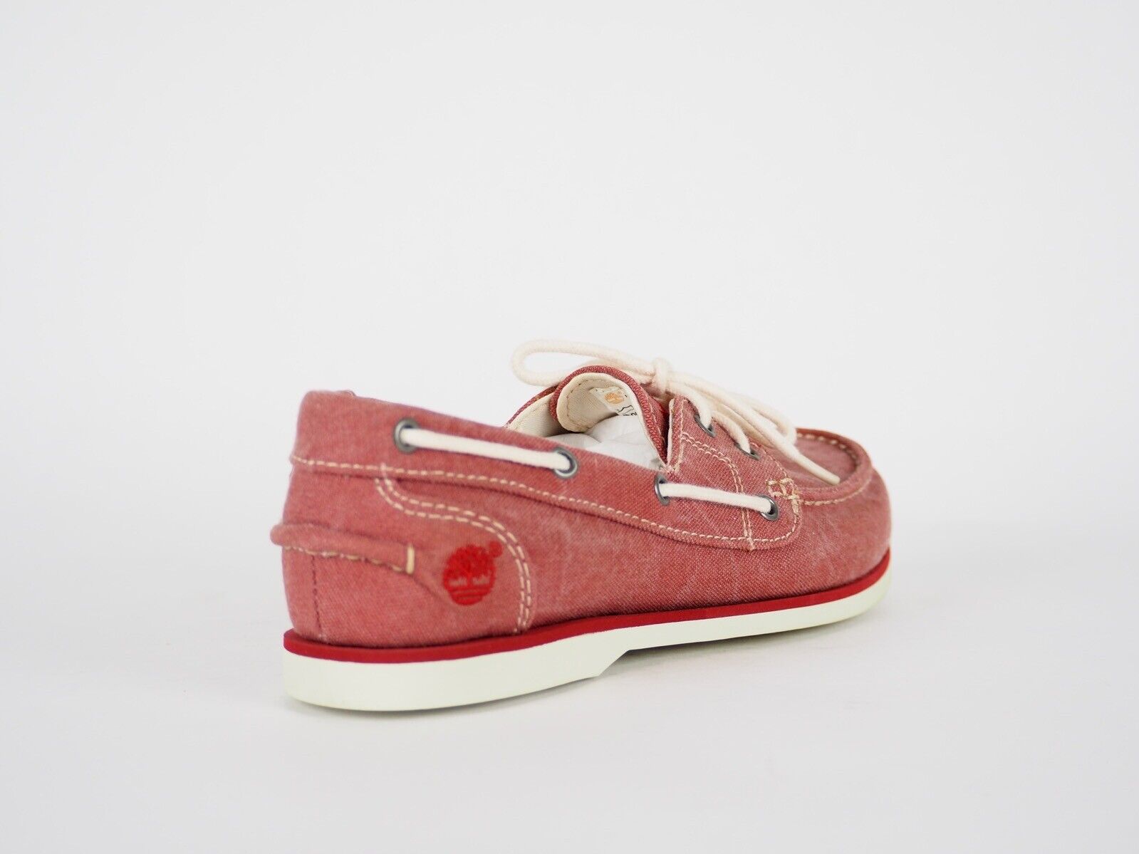 Womens Timberland 2 Eye 3929R Muted Red Canvas Slip On Boat Ladies Shoes - London Top Style