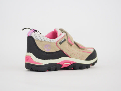 Girls Timberland GoreTex 7479R Pink / Beige Leather 2 Strap Walking Hiking Shoes - London Top Style