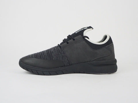 Mens Supra Flow Run 08021 957 Black Textile Lace Up Running Trainers - London Top Style