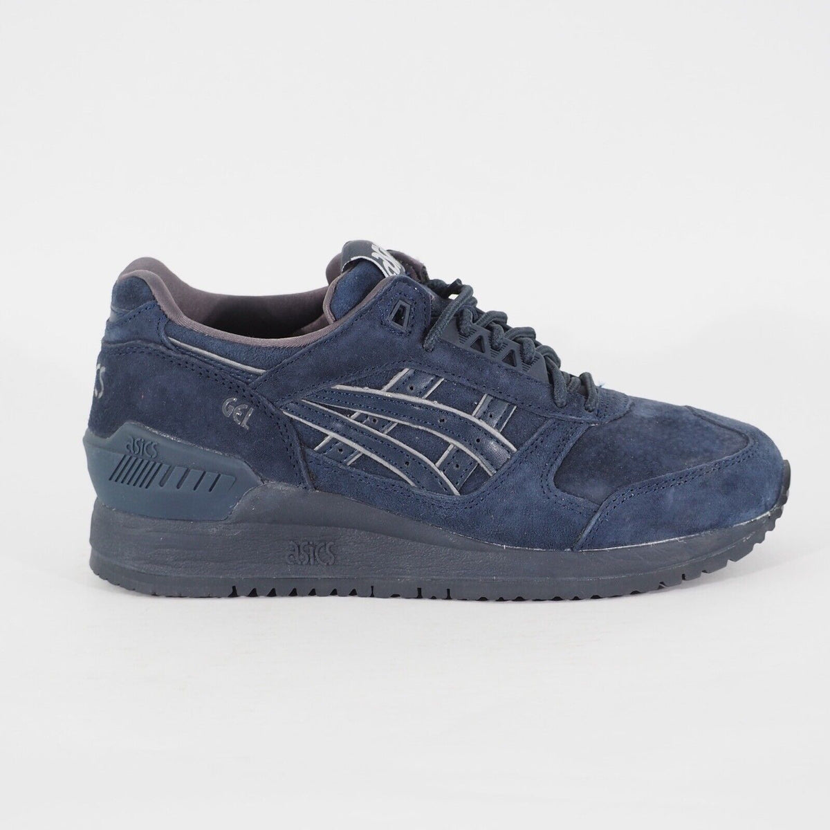 Adults Asics Gel Respector H6B4L Navy Leather Casual Lace Up Walking Trainers