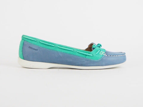 Womens Sebago Felucca Lace B668001 W Leather Lace Up Teal Boat Casual Shoes - London Top Style