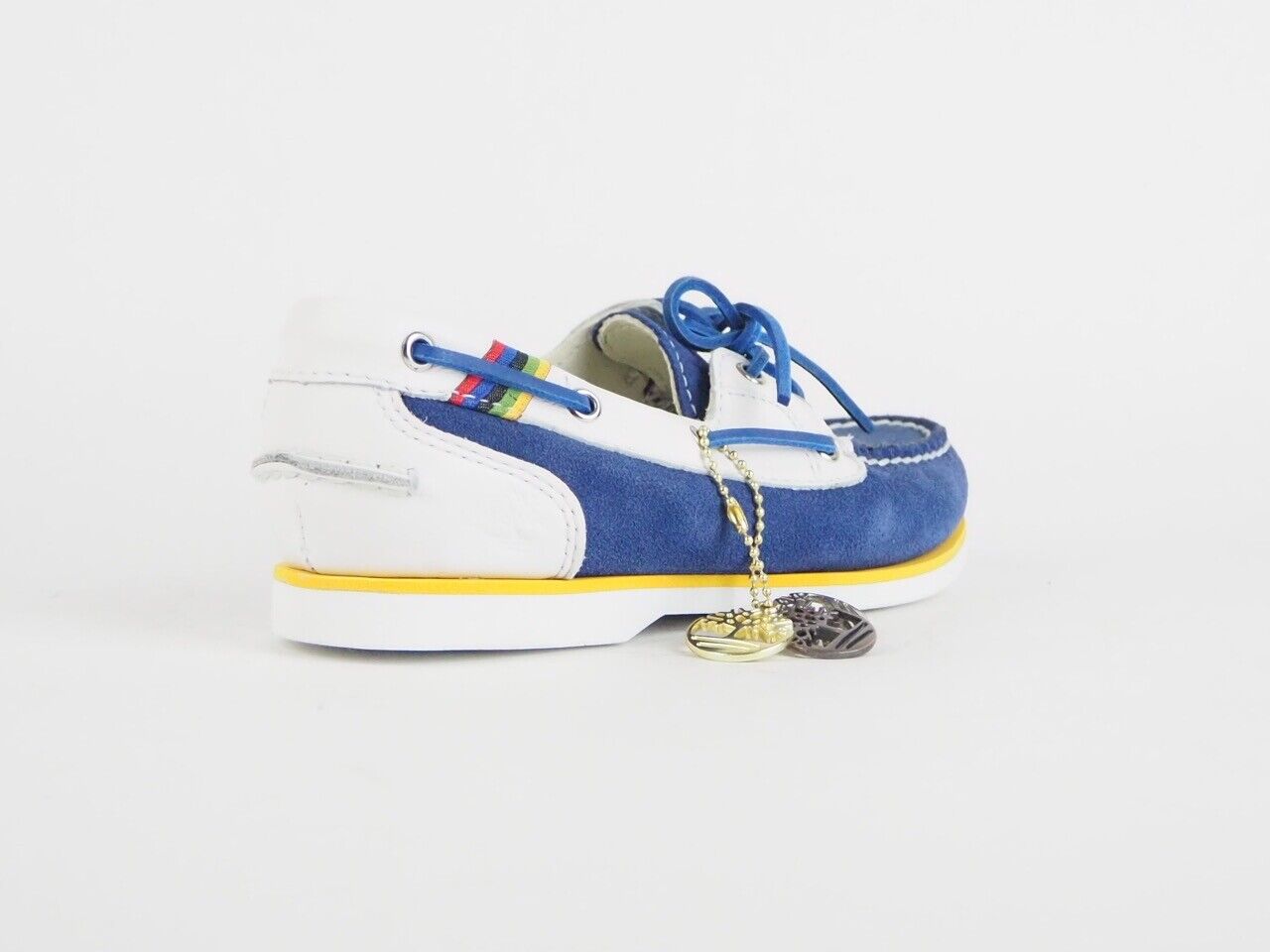 Womens Timberland Amherst 2 Eye Boat 42674 Blue White Leather Boat Shoes - London Top Style