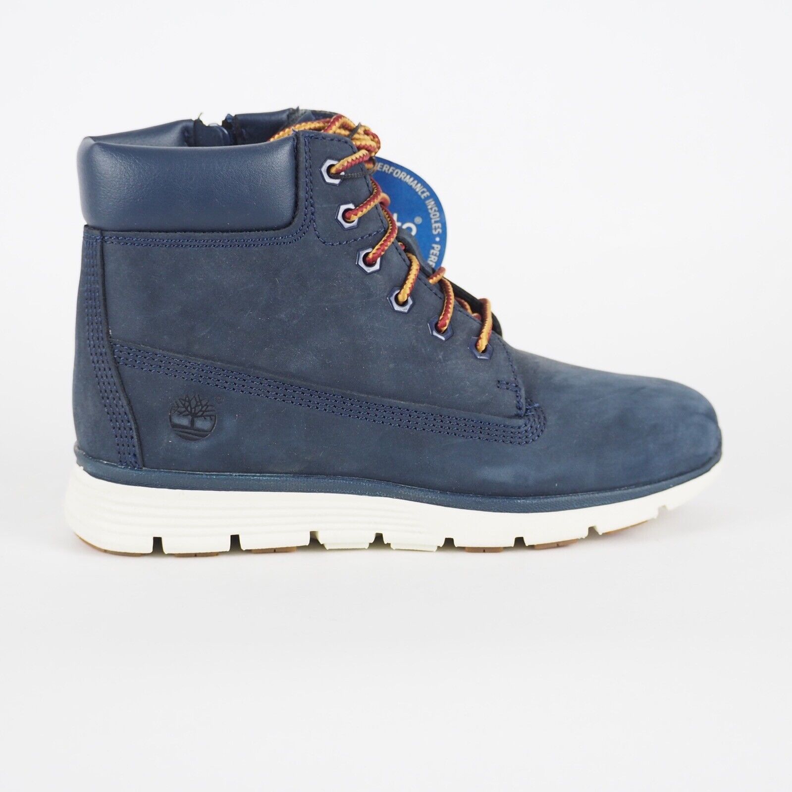 Boys Timberland Killington 6 Inch A19WD Navy Leather Zip Up Laced Boots