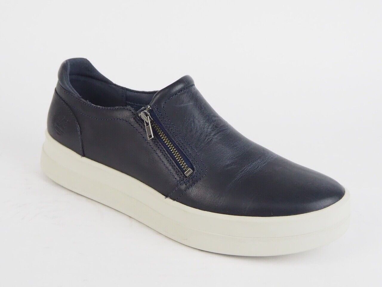 Womens Timberland Mayliss Slip A18SC Navy Leather Slip On Side Zip Ladies Shoes - London Top Style