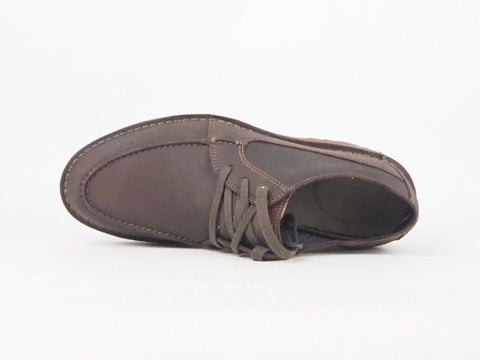 Mens Clarks Vargo Vibe Dark Brown Leather Lace Up Casual Shoes
