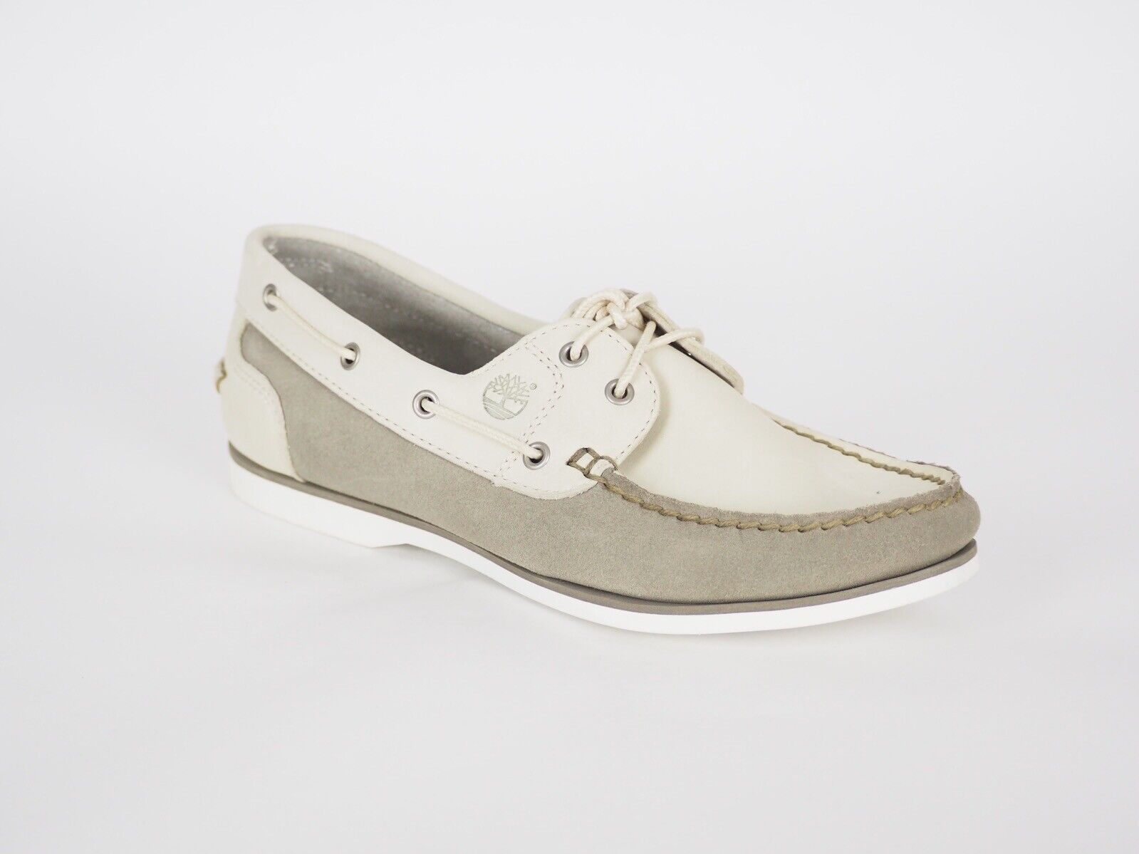 Womens Timberland Magby Light 8147A Beige Leather Lace Up Casual Boat Shoes