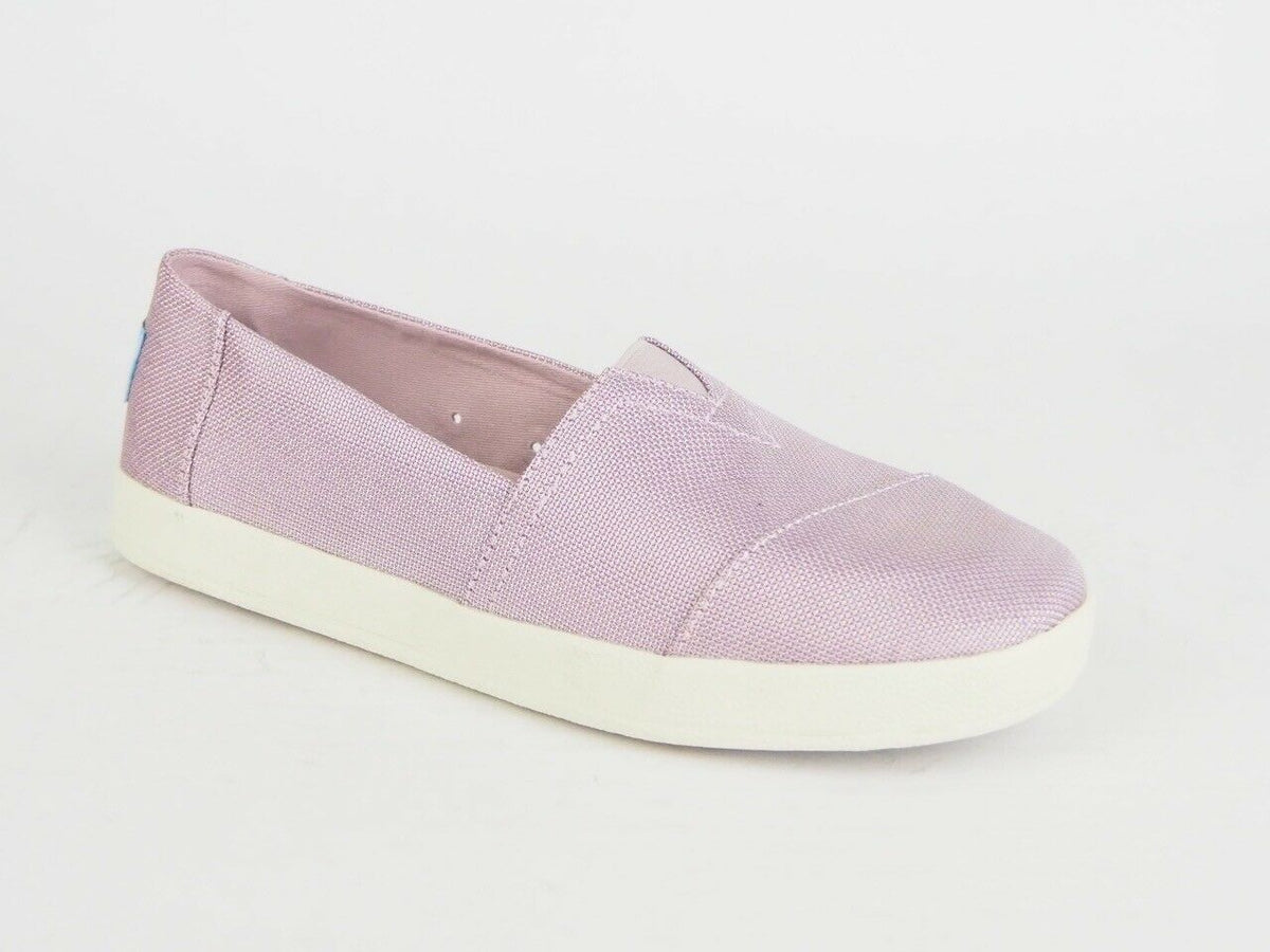 Womens Toms Avalon Burnished Lilac Shiny Woven Flats Slip On Trainers Uk 4.5