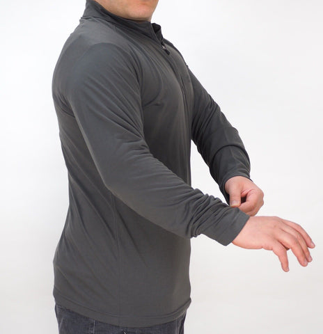 Mens Jack Wolfskin Trail 1801501 Dark Steel Half Zip Longlseeve Light Sweatshirt - London Top Style