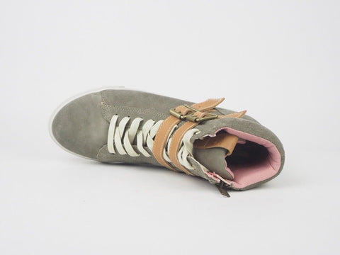 Womens Timberland Glastonbury 8954A Grey Suede Hi Top Lace Trainers Chukka Boots