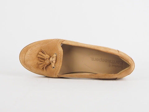 Womens Timberland Thayer RFD Suede 8150R Wheat Leather Slip On Casual Loafers - London Top Style