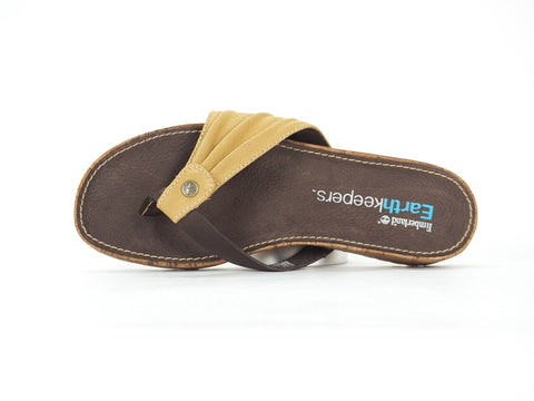 Womens Timberland Estela Thong 24692 Tan Leather Casual Light Summer Flip Flops